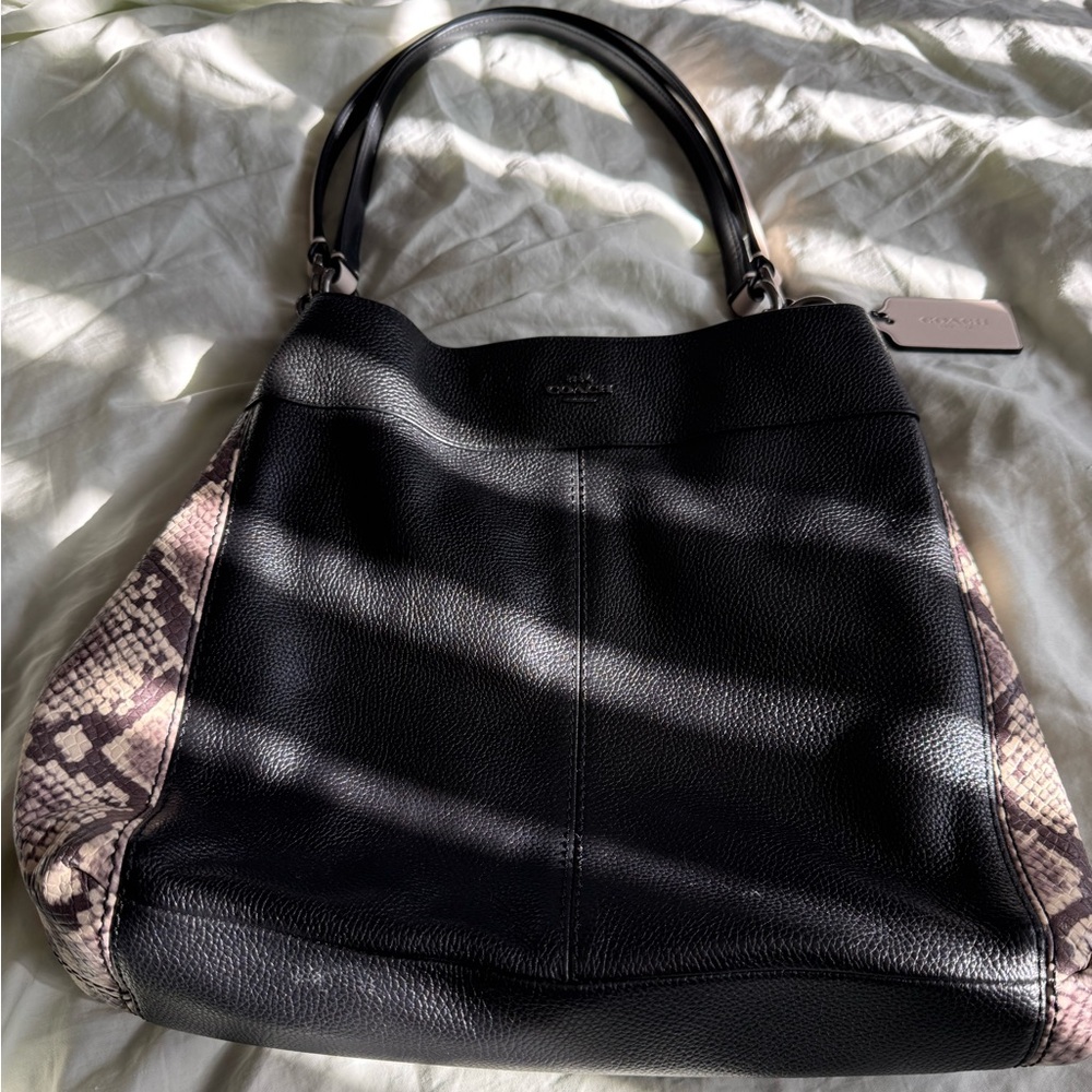 Coach Lexy mixed media shoulder bag